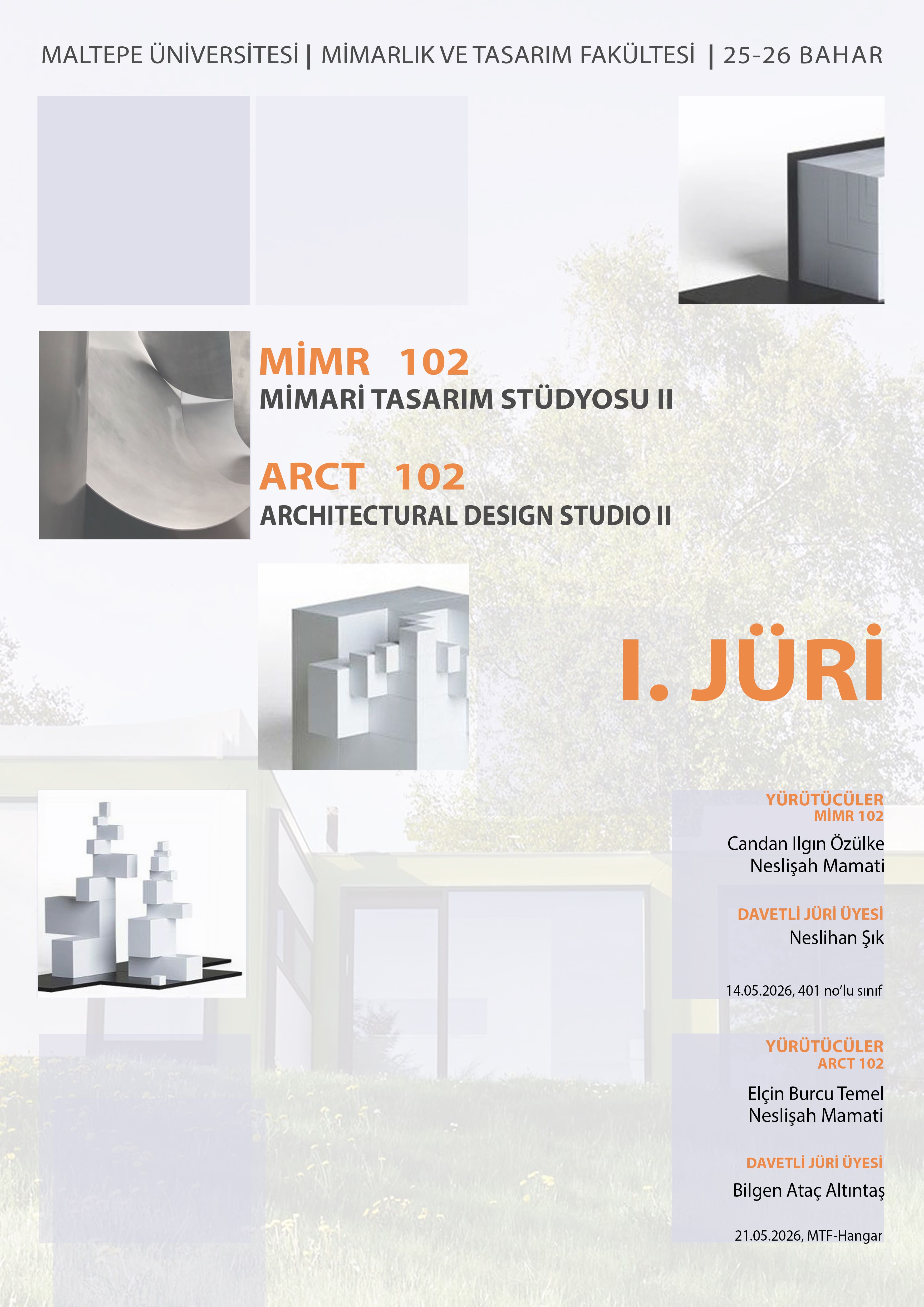 2025-26 Spring Term MİMR-ARCT 102 First Jury